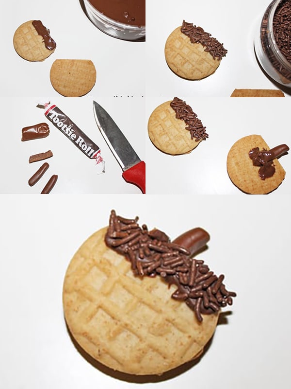 Collage Image With Step by Step Pictures on How to Make Acorn Cookies