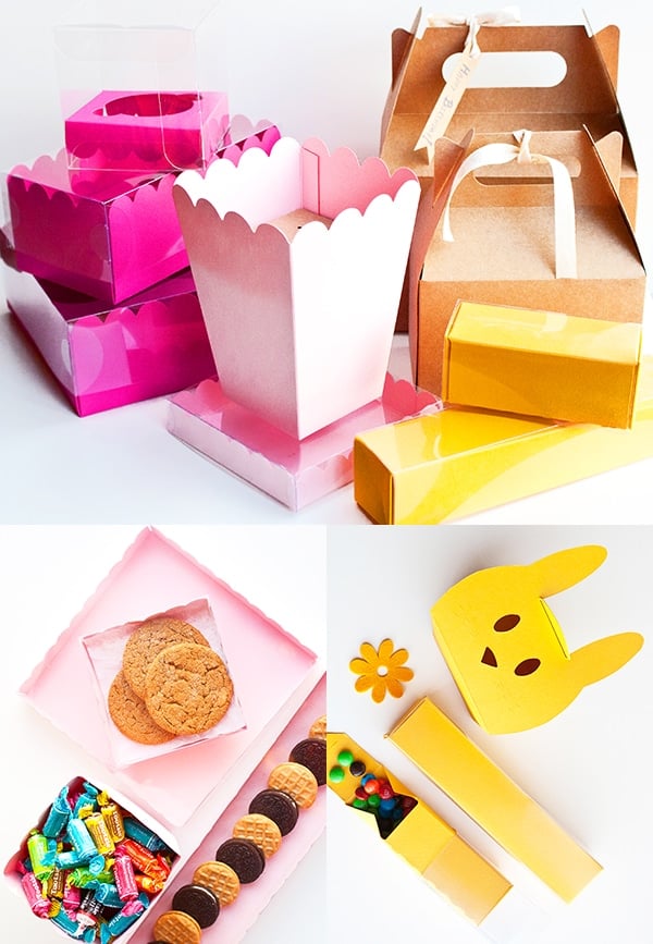 Lots of Colorful Gift Boxes for Cookies and Food