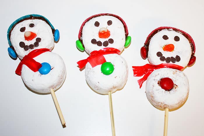 Snowman Donut Toppers on White Background