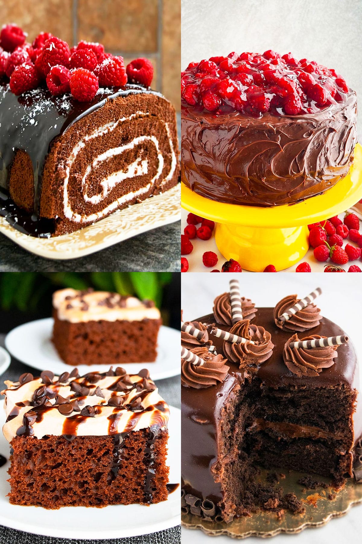 Collage Image With Many Easy Chocolate Cake Mix Recipes