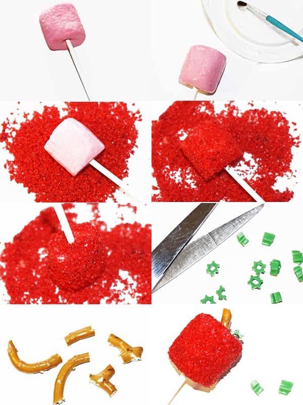Collage Image With Step by Step Pictures on How to Make Marshmallow Pops