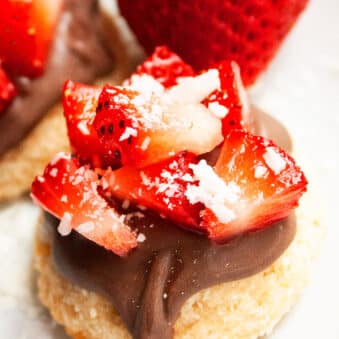 Easy Chocolate Covered Coconut Macaroons With Condensed Milk on White Dish