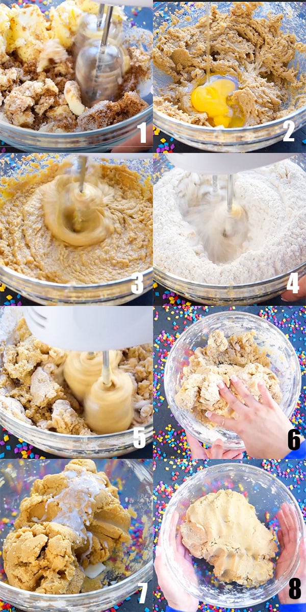 Collage Image With Step by Step Pictures on How to Make Dough For Edible Cups- Process Shots