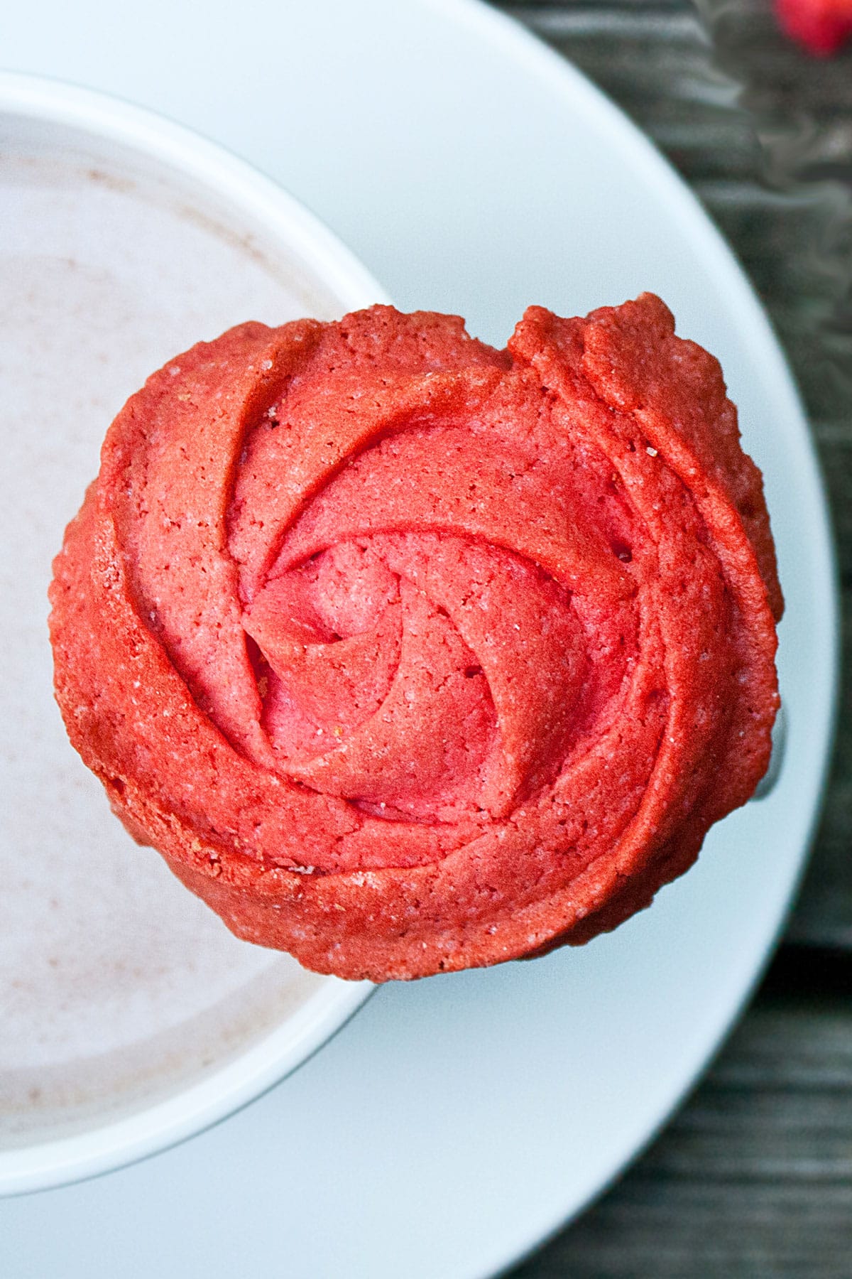 Piped Cookie on Rustic Gray Background. 