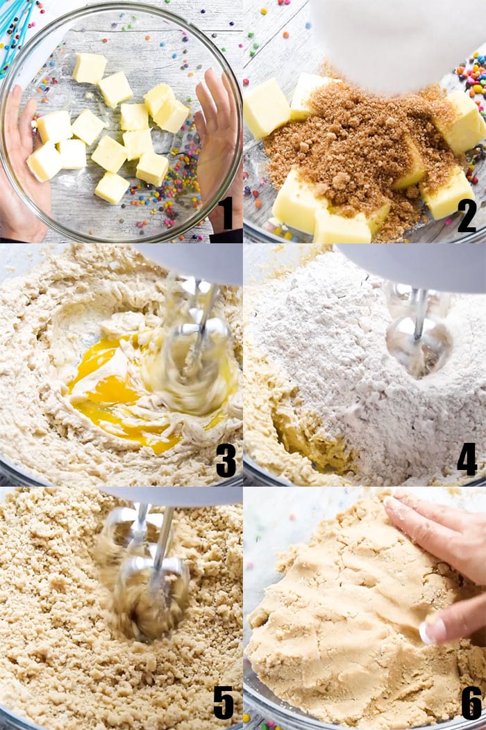 Collage Image With Process Shots on How to Make Spiced Cookie Dough
