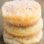 Stack of Easy Churro Cookies With Pie Crust on Rustic Wood Background