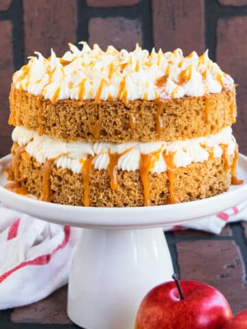 Easy Applesauce Cake With Cake Mix on White Cake Stand