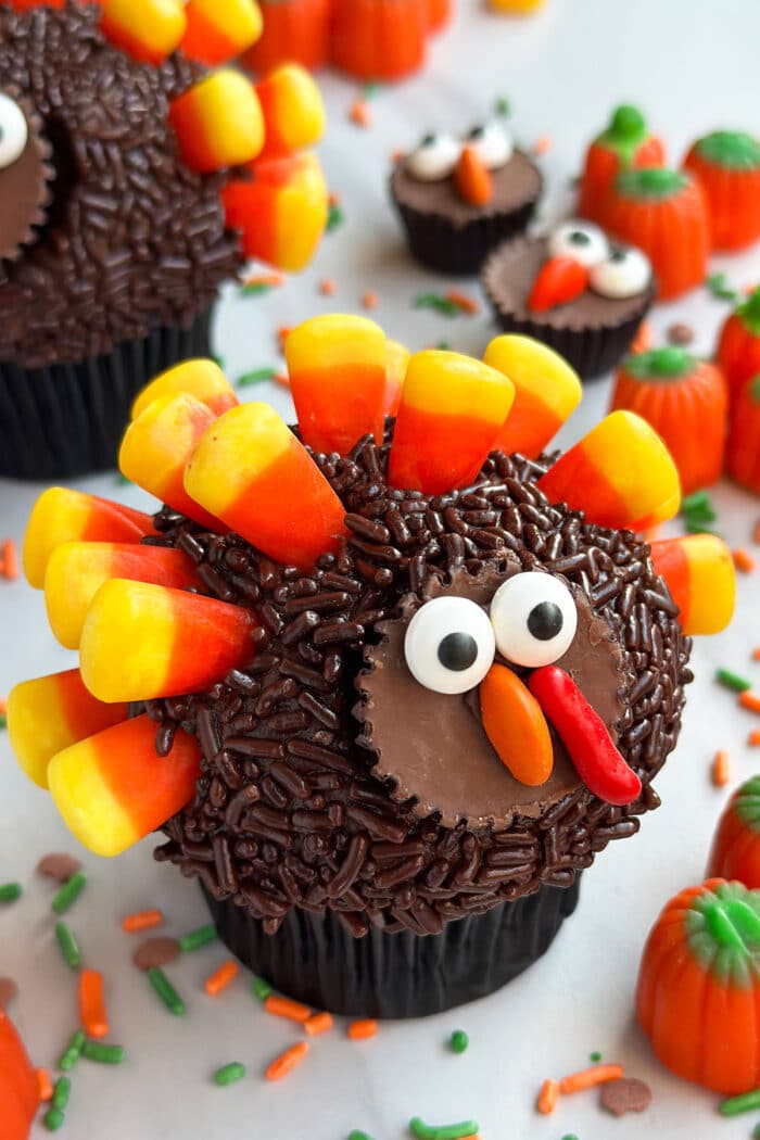 Easy Turkey Cupcakes {Thanksgiving} - CakeWhiz