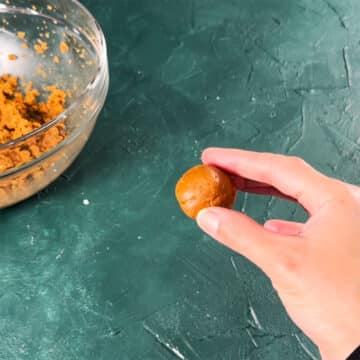 Mixture rolled into a small ball. 