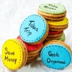 Easy New Years Cookies (Decorated Oreos) Arranged on Sheet of Crumpled Paper.