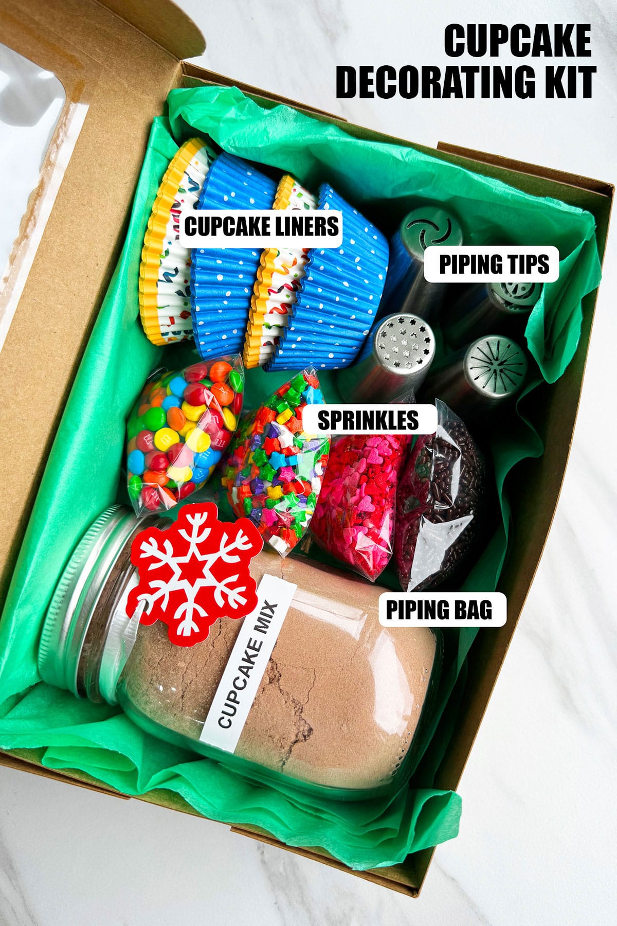 Homemade Cupcake Decorating Kit Gift Box.