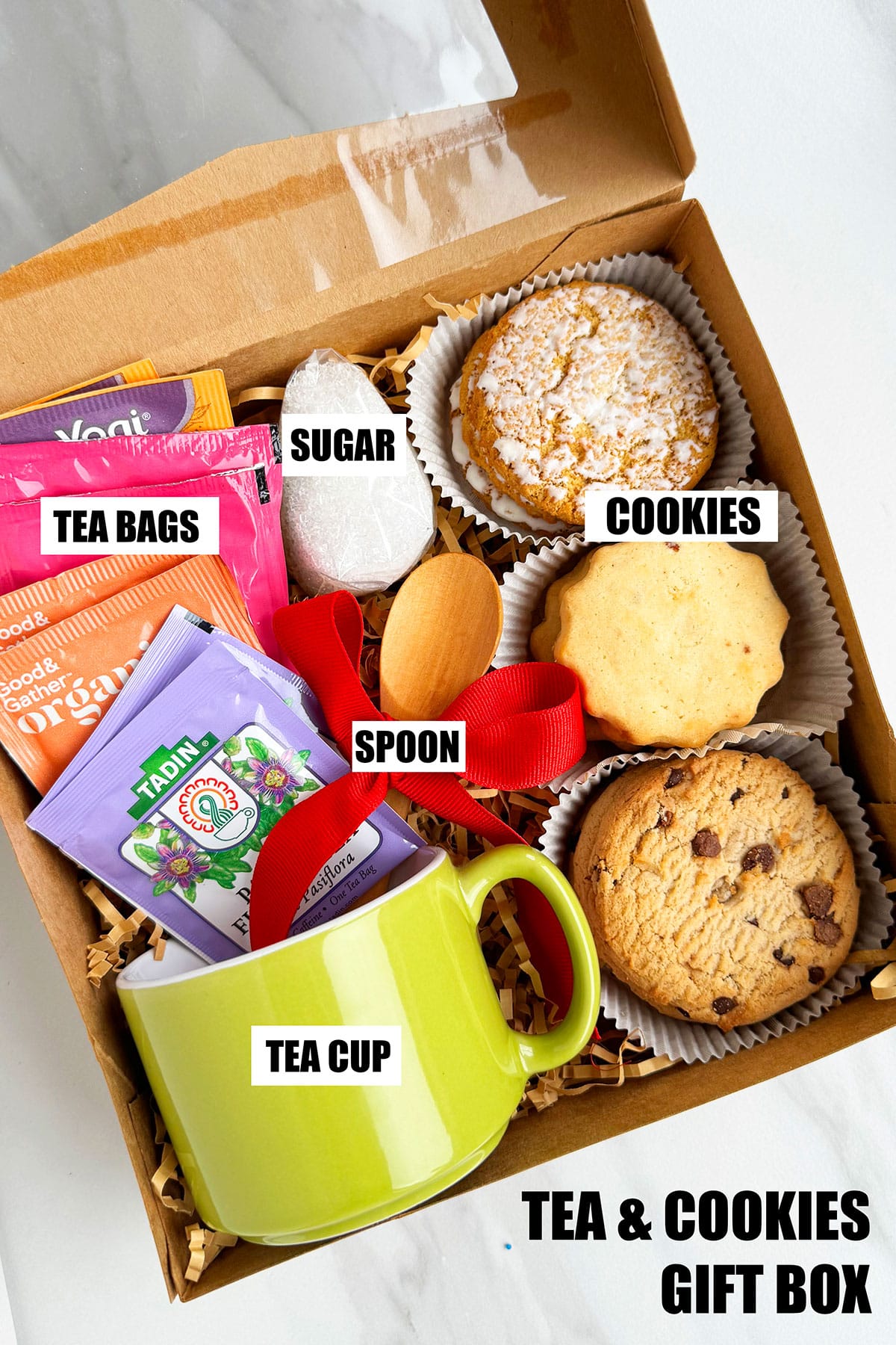 Homemade Tea and Cookies Gift Box.