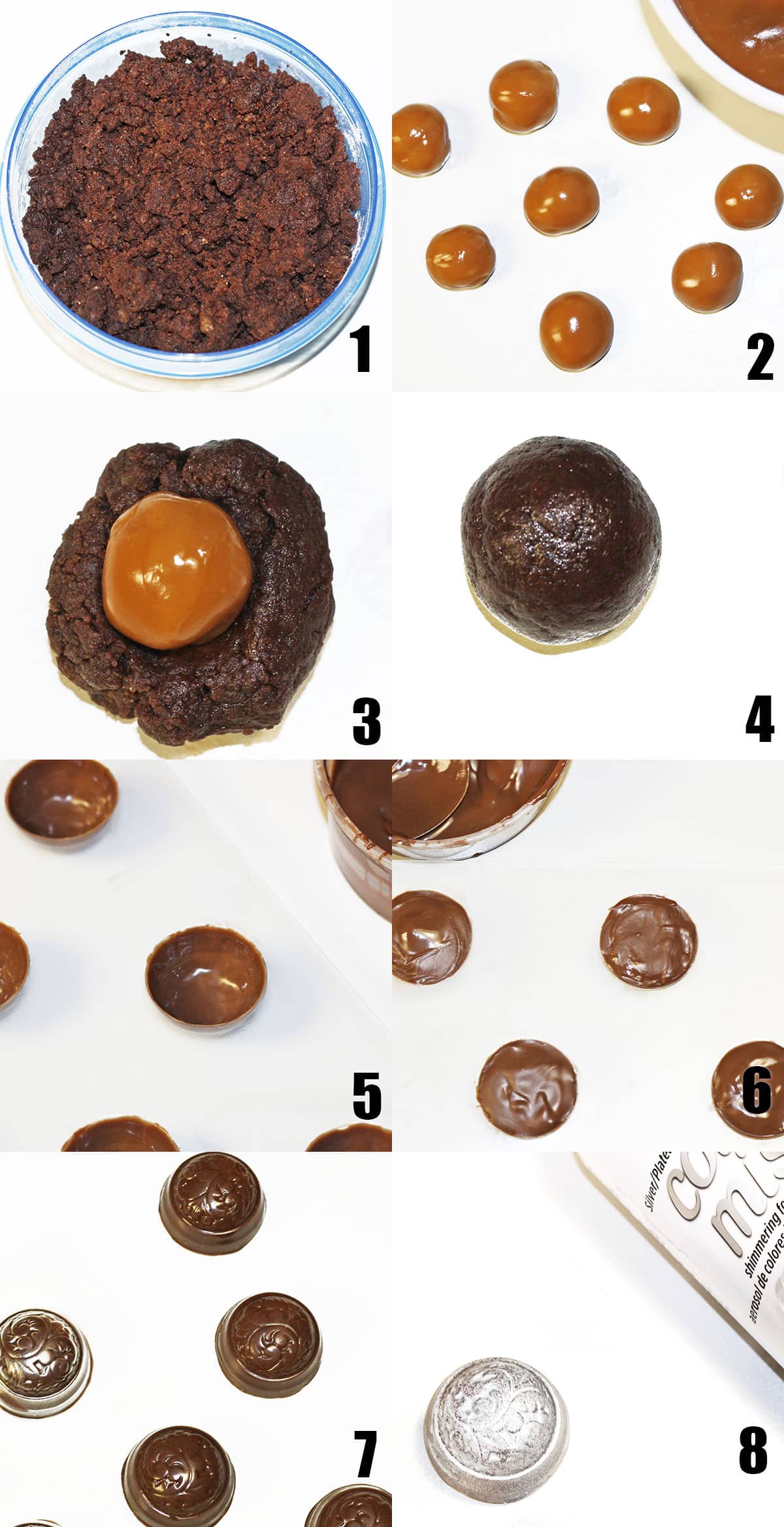 Collage Image With Step by Step Process Shots on How to Make Coffee Truffles. 