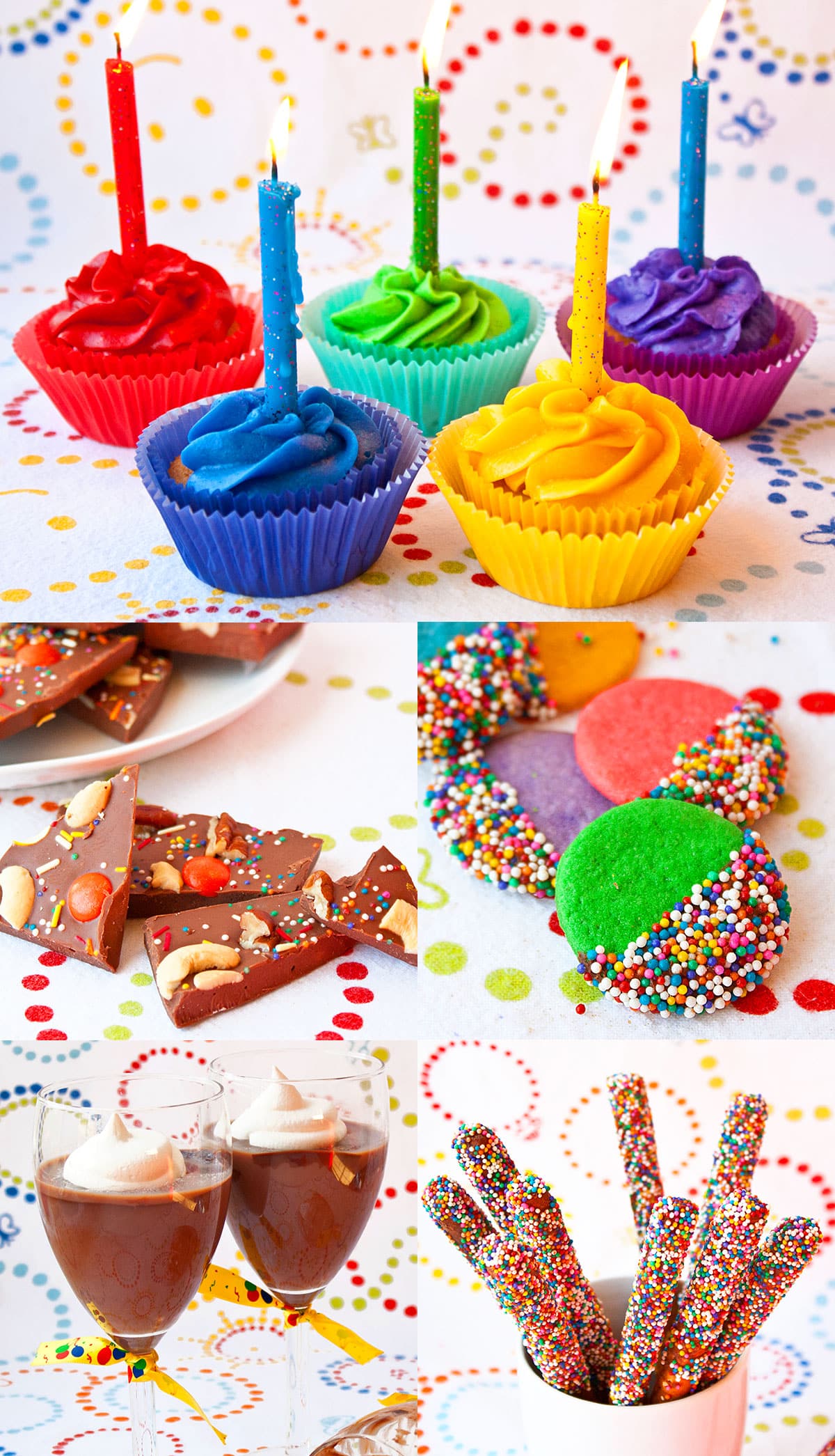Collage Image With Caterpillar Party Desserts. 