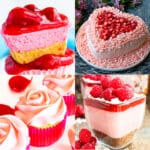 Collage Image With Easy Pink Desserts or Valentine's Day Desserts.