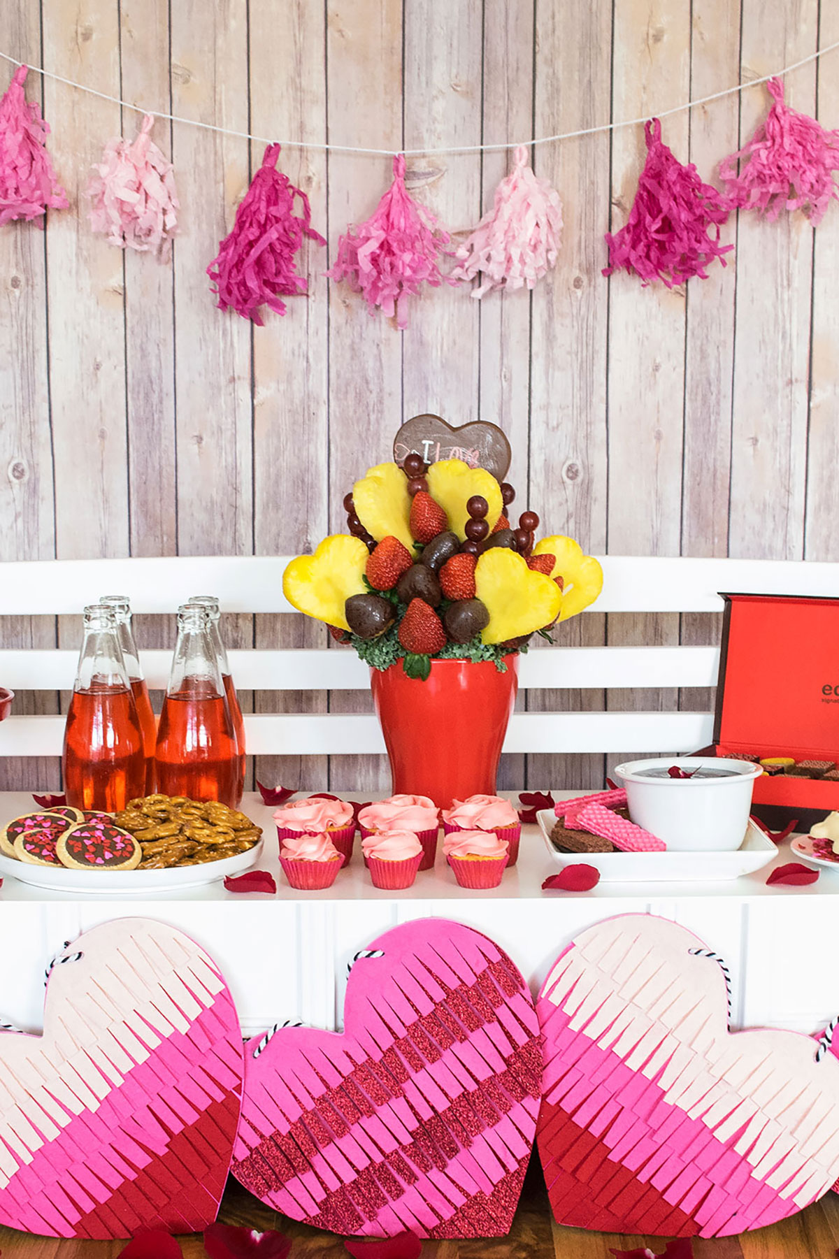 Easy Valentine's Day Party Dessert Table.