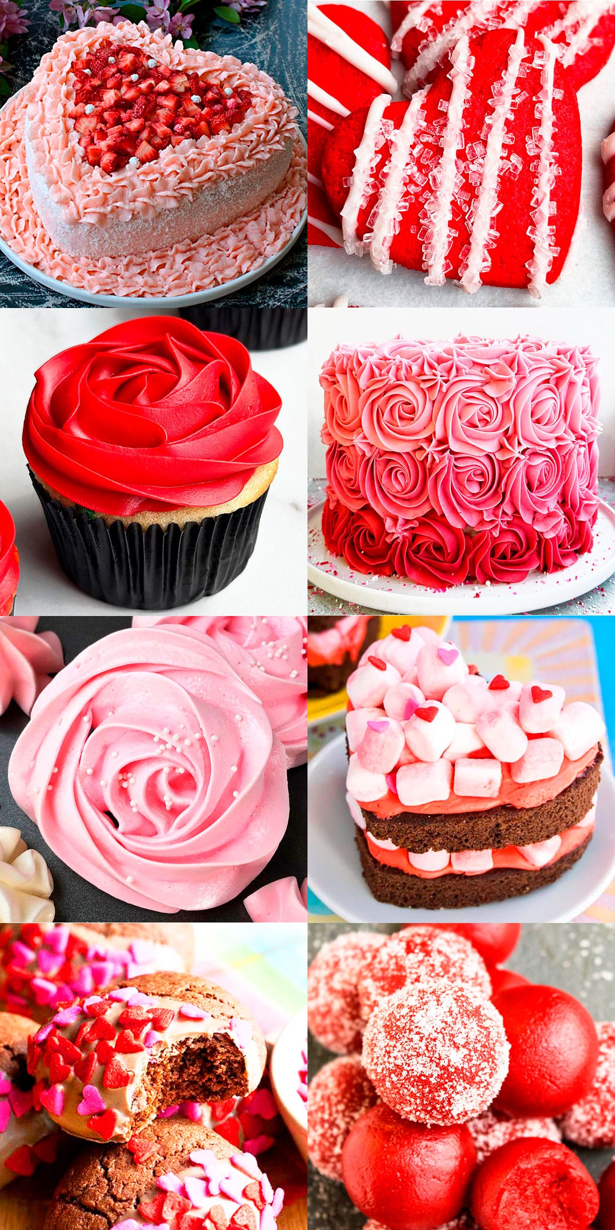 Collage Image With Valentine's Day Food Ideas.