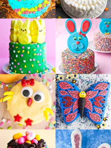 Collage Image With Easy Easter Cake Ideas.