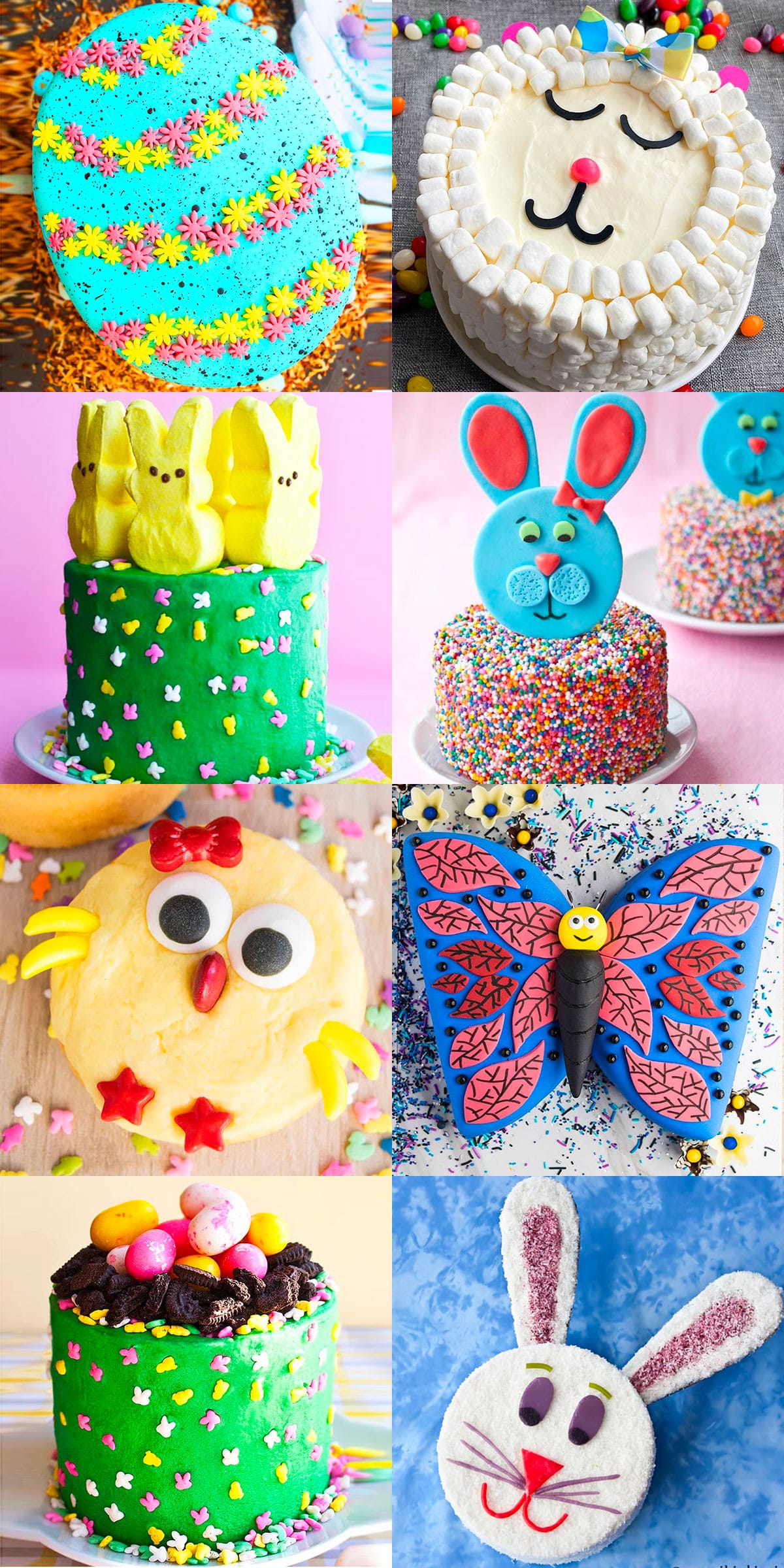 Collage Image With Easter Cake Ideas. 