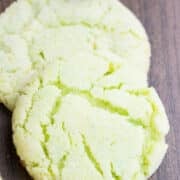 Easy Key Lime Cookies on Wood Background.
