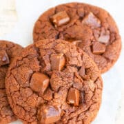 Chewy Easy Nutella Cookies Placed on Old Newspaper.