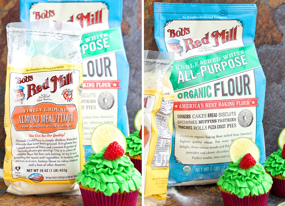 Collage Image of Bags of Bob's Red Mill Flours.