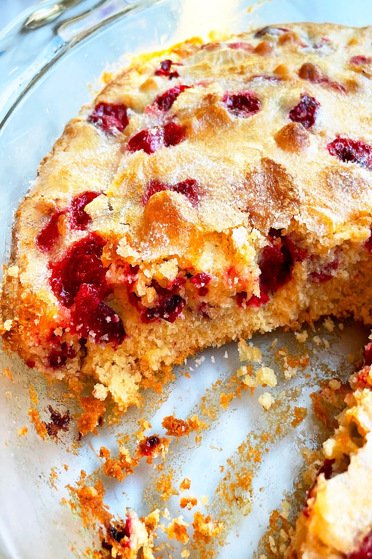 Crustless Thanksgiving Pie With One Slice Removed. 