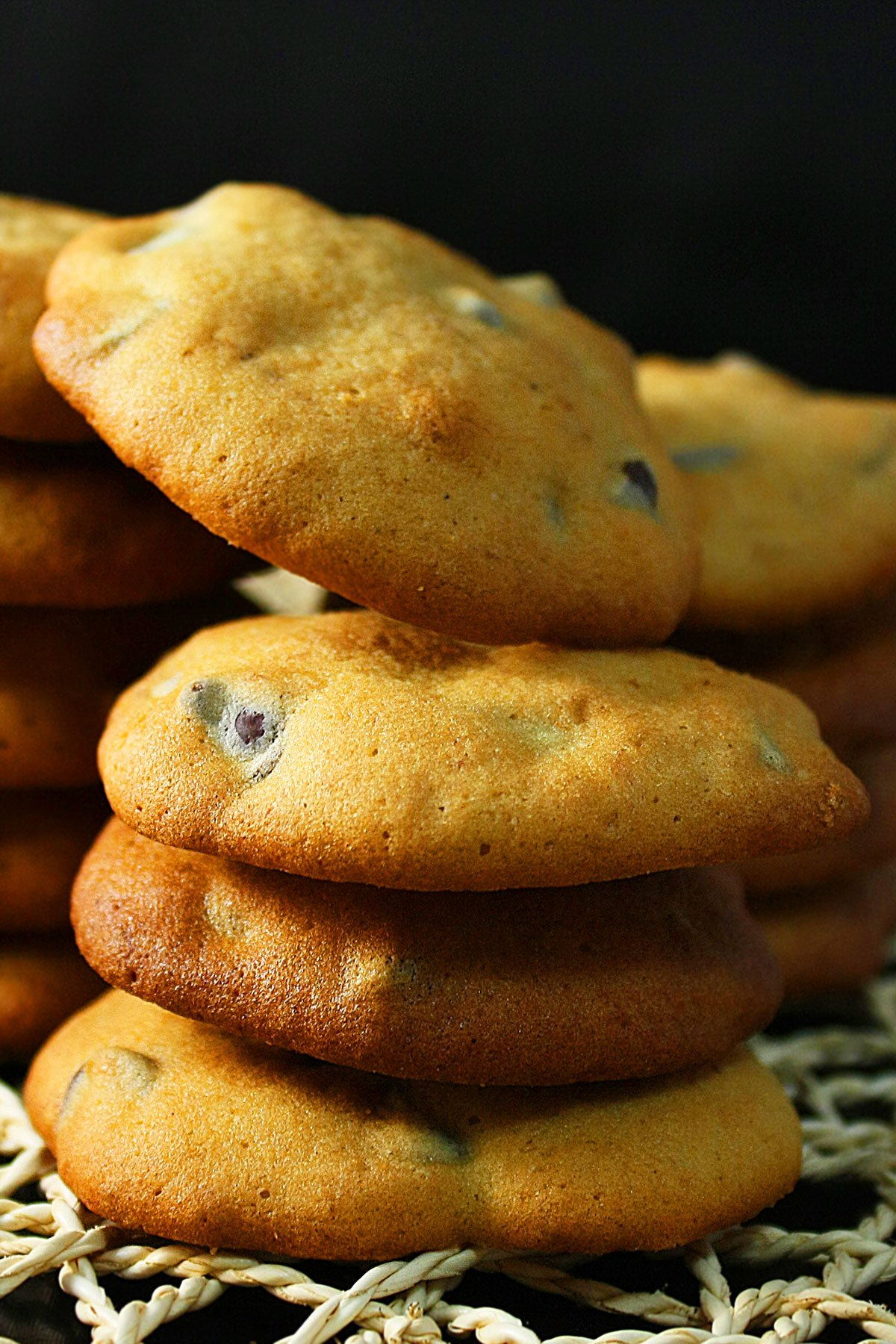 Stack of Cookies With One Placed on an Angle at the Top. 