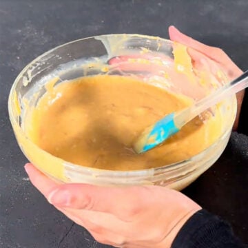 Caramel sauce in glass bowl. 