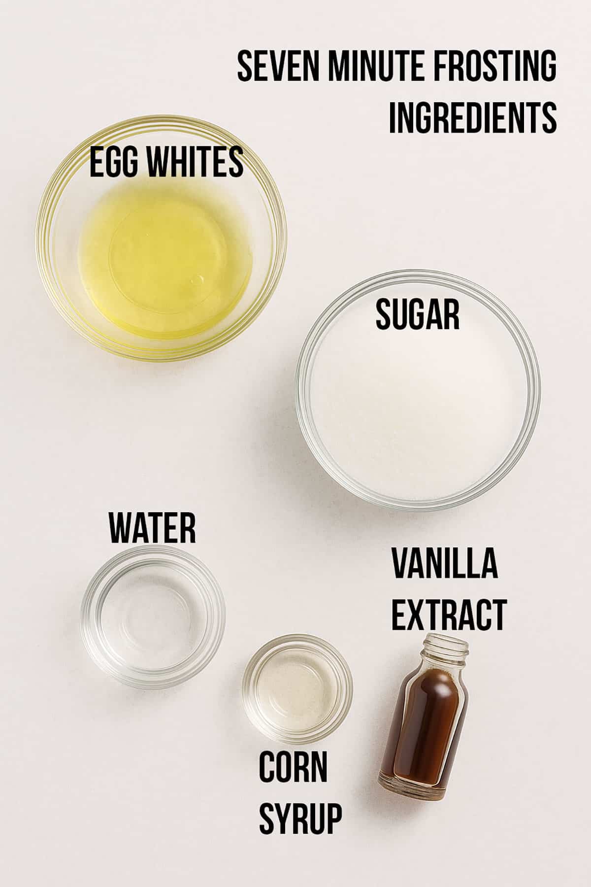 Image With Ingredients in Glass Bowls. 