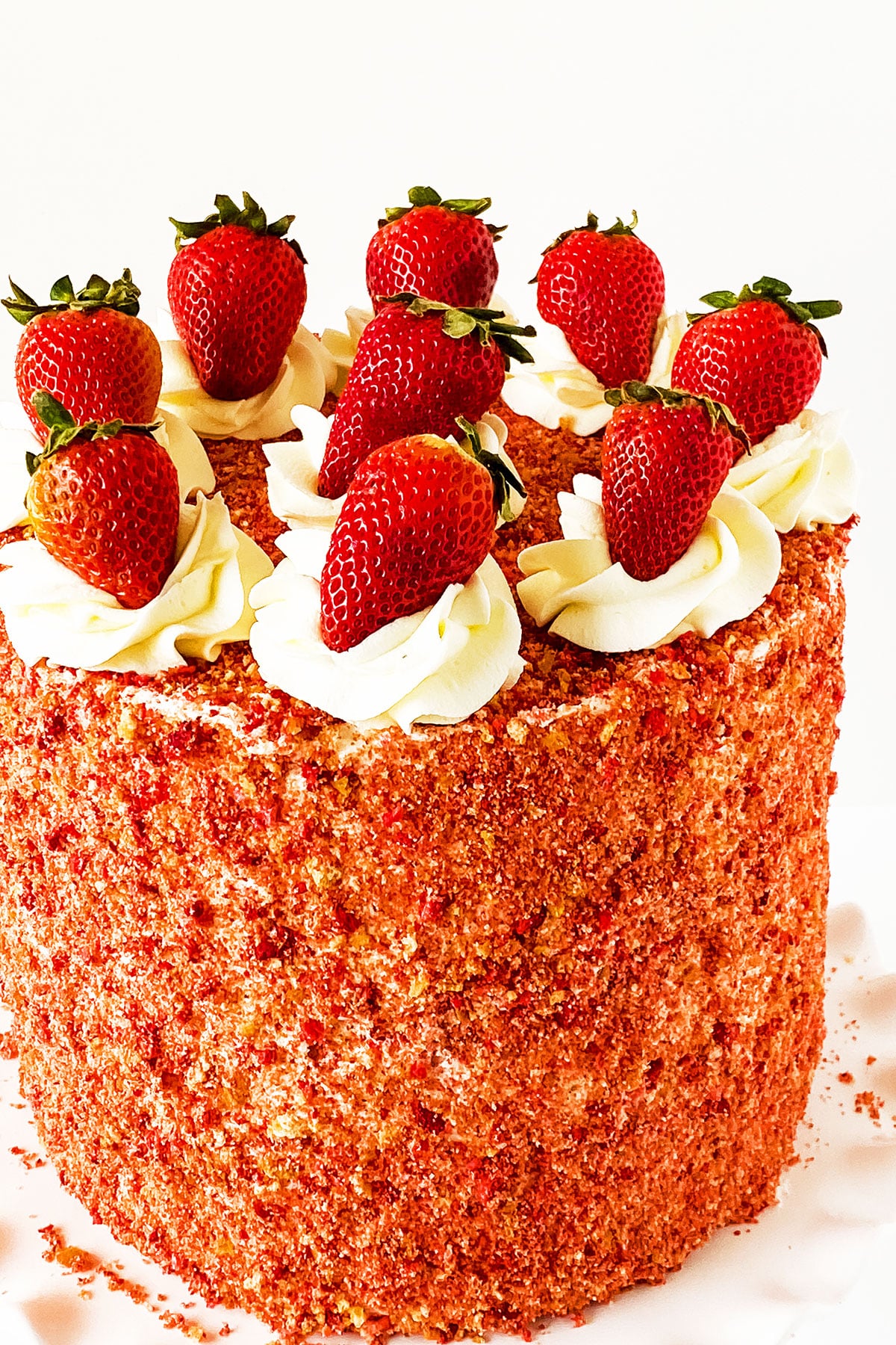 Closeup Shot of Tall Layer Cake. 