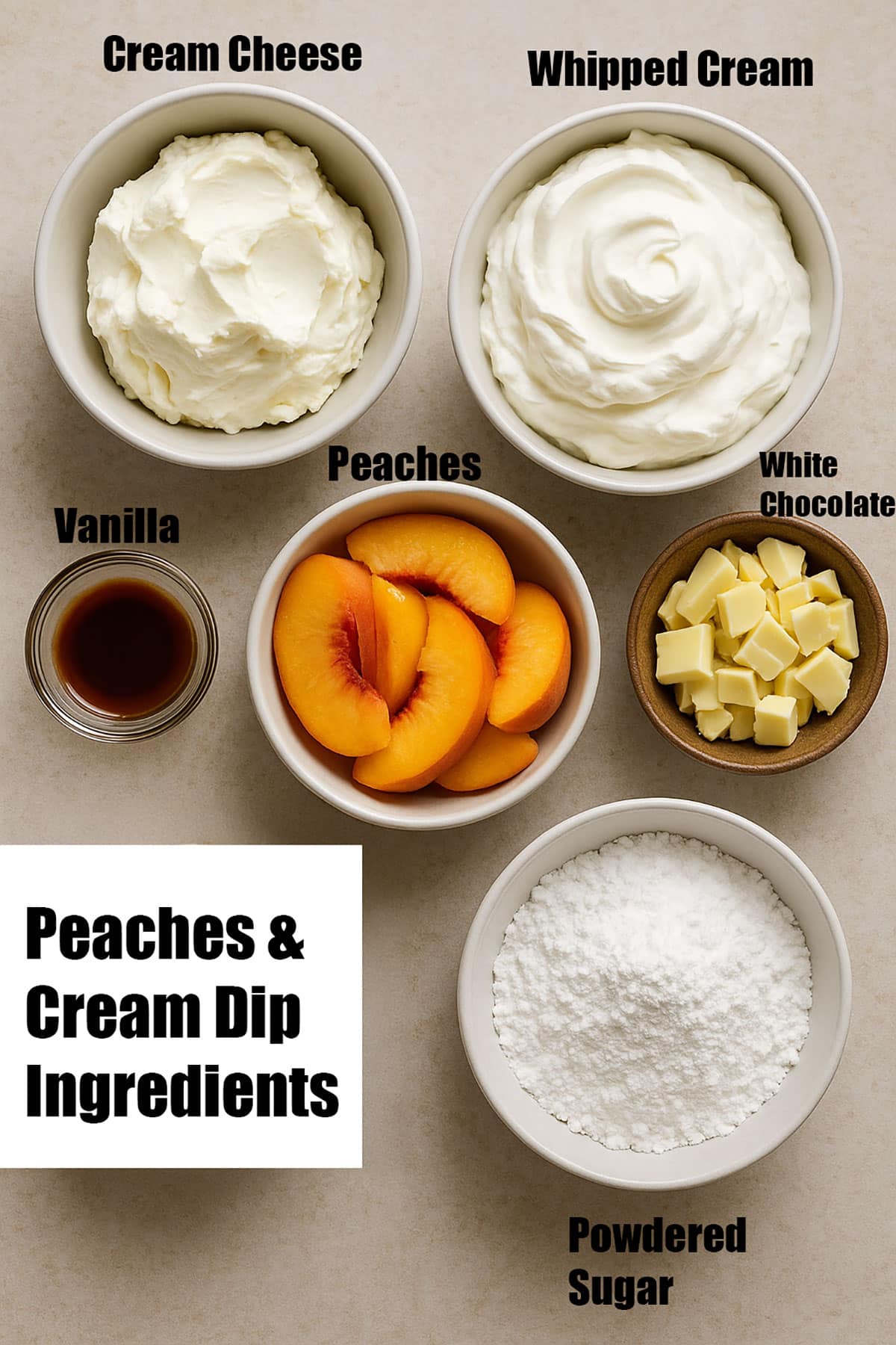 Collage Image With Ingredients in Separate Bowls. 