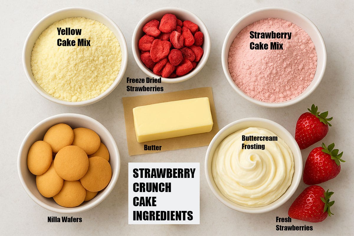 Individual ingredients on neutral white background 