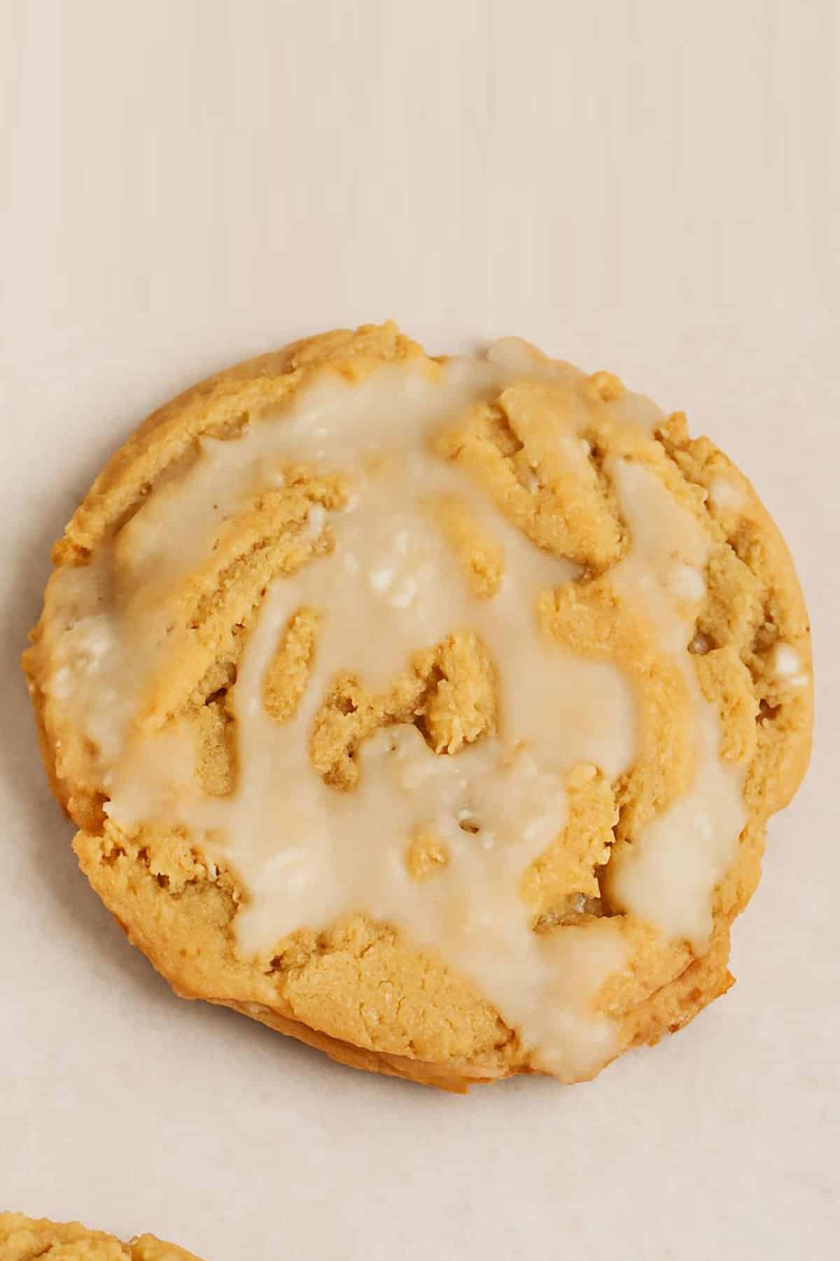 Closeup Shot of Easy Maple Cookies on Beige Background. 